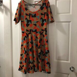 Lularoe scoop-neck geometric dress